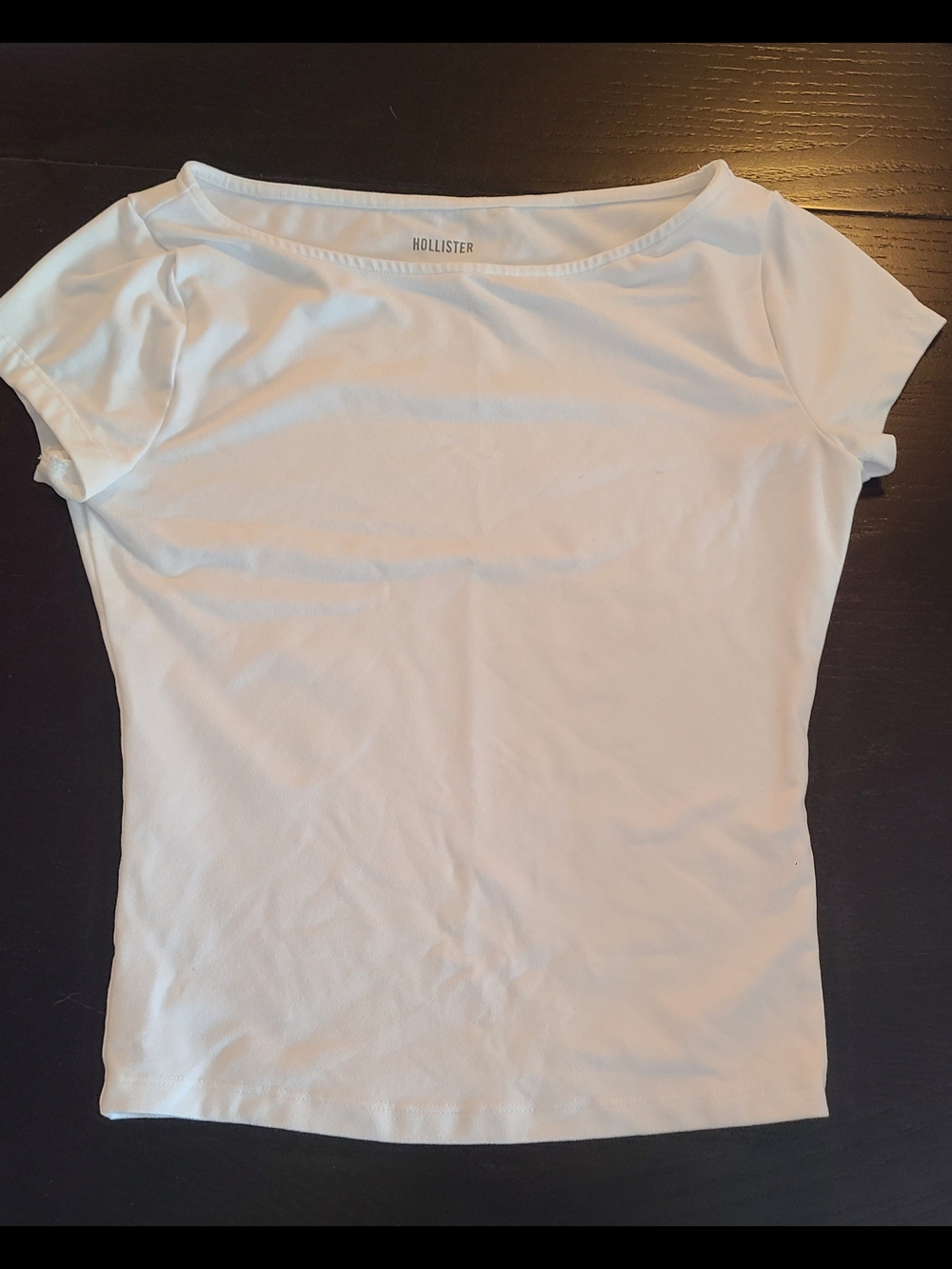 Hollister White Women's Boatneck Tee